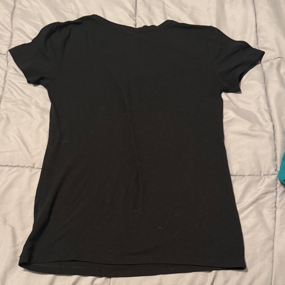 Mudd Black Short Sleeve V-Neck Tee (S) - Picture 6 of 6